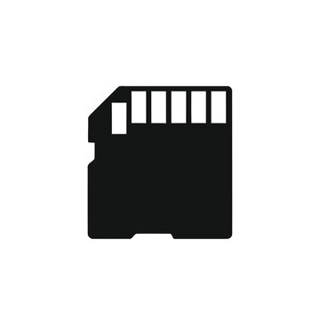 Minimalist digital sd memory card vector icon for electronic devices
