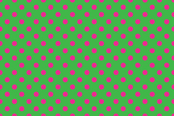polkadot background colour Green and Deep Pink © Pisan