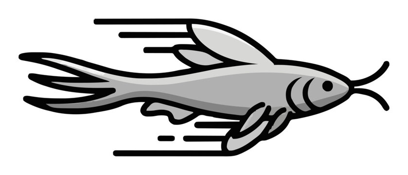 Silverfish Insect Side View Vector Clipart Illustration. Generative AI