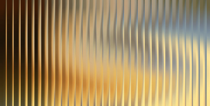 Vertical wavy lines with gradient gold and blue light reflections