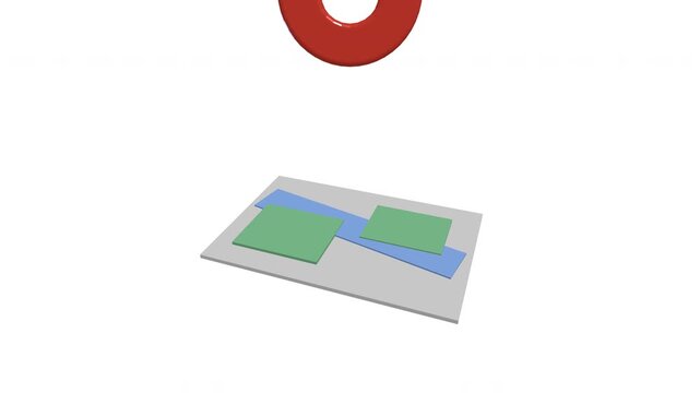 A clean 3D location pin drops onto an abstract digital map with expanding ripple rings, ideal for GPS navigation, delivery tracking, logistics, and geolocation concepts.