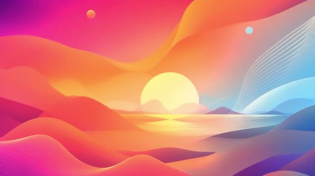 Dynamic trendy simple fluid color gradient cool background with overlapping line effects motion
