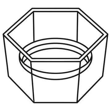 Hexagonal prism with rings