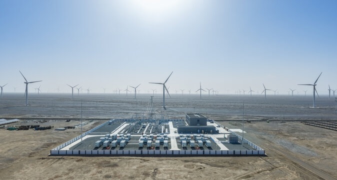 Battery Energy Storage Station with Wind Farm on Vast Gobi Desert