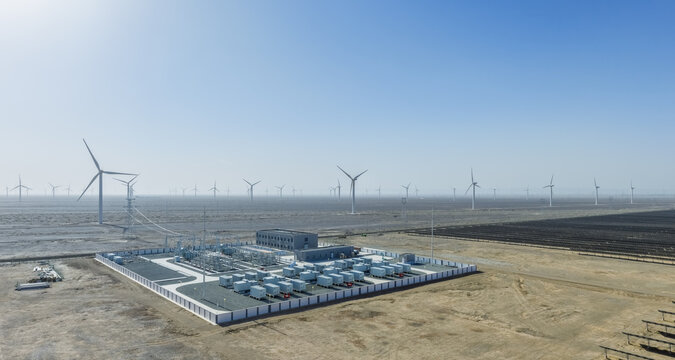 Hybrid Wind Solar and Battery Energy Storage Station on Vast Gobi Desert