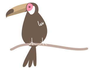 Fototapeta premium Toucan bird png pastel illustration, transparent background
