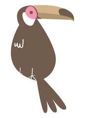 Fototapeta premium Toucan bird png pastel illustration, transparent background