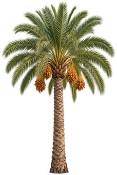 Date palm tree isolated on transparent background