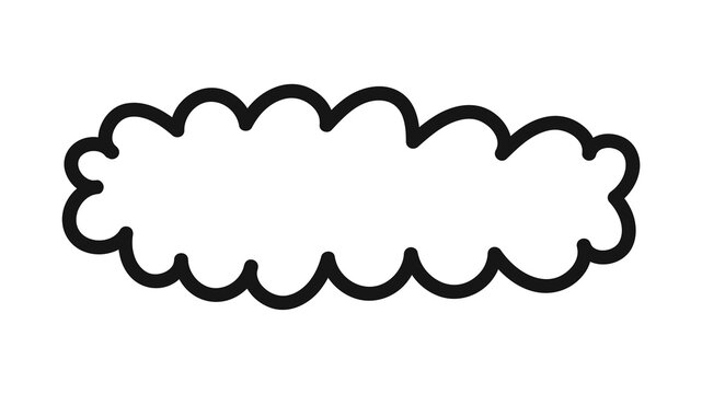 PNG Simple cloud outline illustration on transparent background