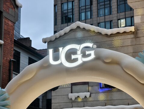 Shanghai,China-Dec.13th 2025: UGG brand logo store sign