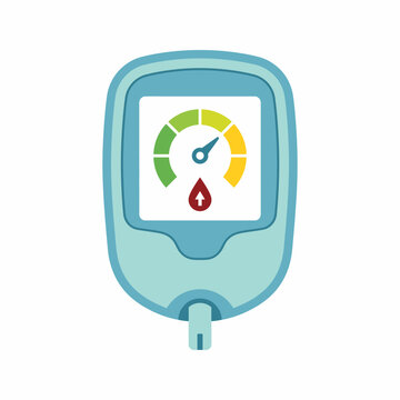 Digital blood glucose meter icon for monitoring diabetes and blood sugar levels.