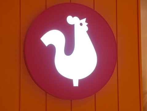 Shanghai,China-Dec.13th 2025: Popeyes brand logo shop sign