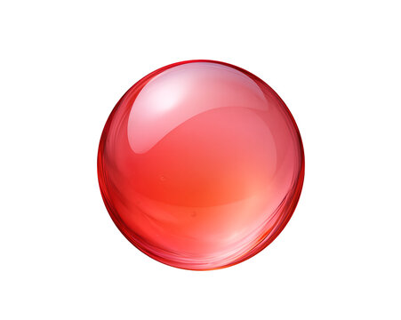 Vibrant, translucent red orb with subtle gradient