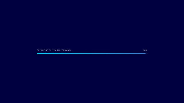 Seamless loop 3D glassmorphism optimizing system performance loading progress bar animation