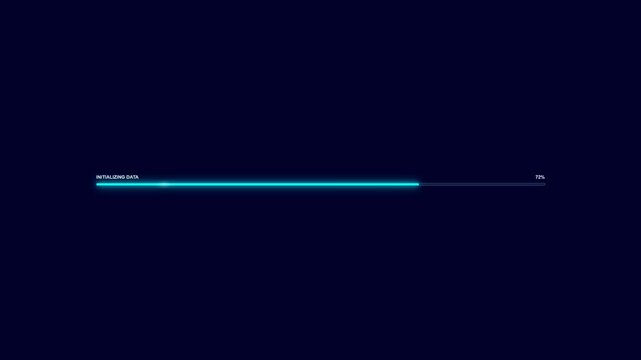 Seamless loop 3D glassmorphism initializing data loading progress bar animation