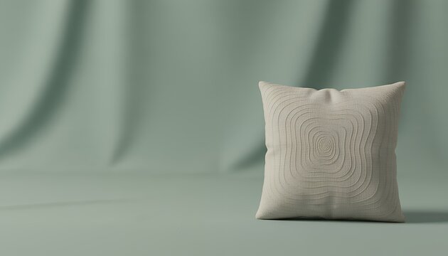年輪模様のベージュクッション