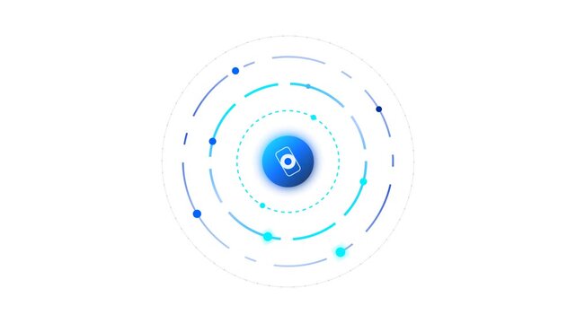 Animasi Orbital Network Data Hub 4K Motion Graphic Animation | Seamless Loop