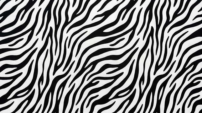 Seamless abstract background with black and white zebra skin pattern.