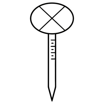 Drawing of a nail with an oval head