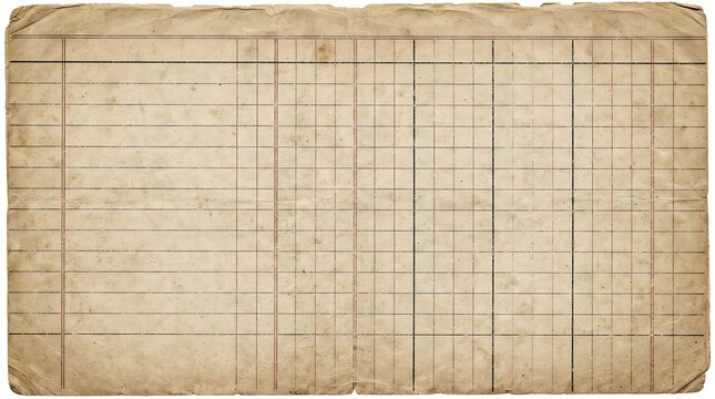Vintage ledger paper texture with aged edges and ruled accounting lines