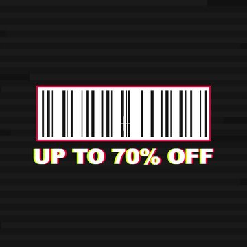 Black Friday Sale Animation with Glitch Effect and Discount Promo. 4K