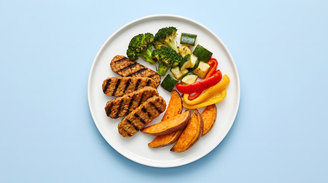 High-protein tempeh meal on plate