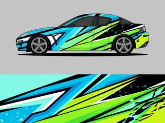 Fototapeta premium Colorful sports car with dynamic racing decal design 17.