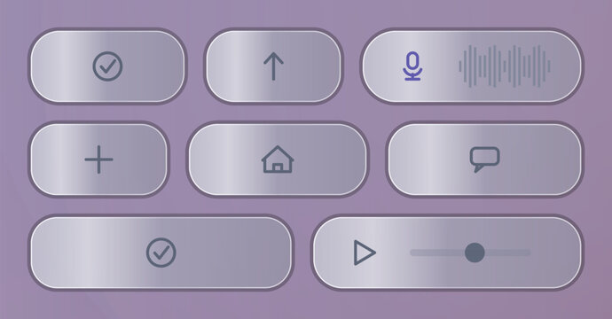 Flat modern ui icons set on purple gradient background Vector