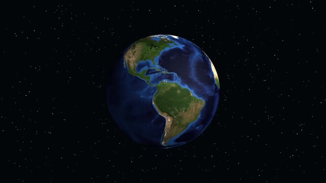 A captivating view of planet earth rotating in space then zooming into Kitwe, Zambia with data overlay.