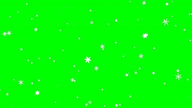 Falling Snowflakes Green Screen Overlay Winter Animation 4K