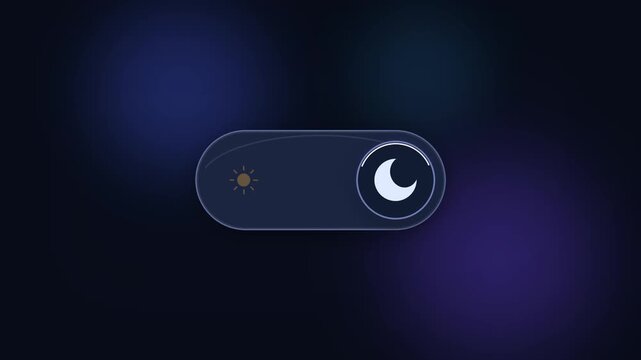 Light and Dark Mode Toggle Switch Animation with Sun and Moon Icons 4K