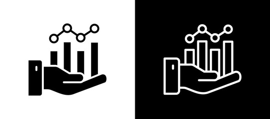 Obraz premium Business Chart whiteblack icon