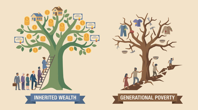 Two Family Trees Inherited Wealth Versus Generational Poverty