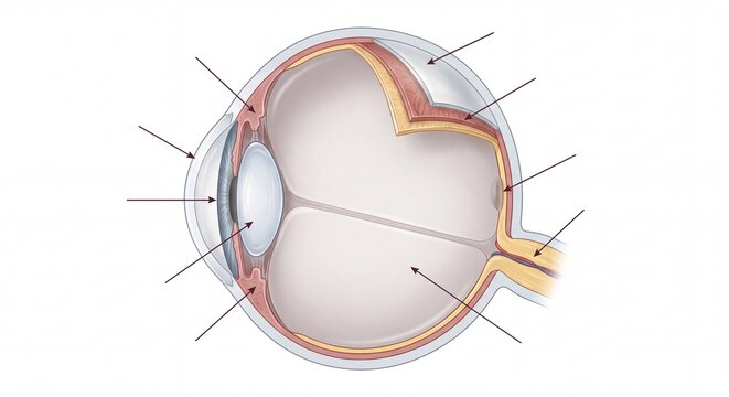 Anatomical Diagram Illustrating The Human Eye Structure Cross Section