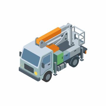 Heavy Duty Concrete Pumping Truck Isolated View.