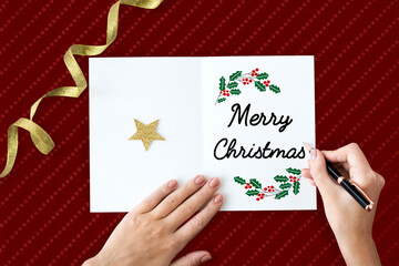 Naklejka premium Merry Christmas Family Time Celebration Holiday Concept
