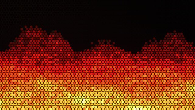 Dot matrix flame pixel flame rising abstract animation