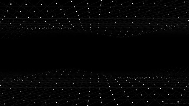 Square Pixel Mesh Digital Grid Black White