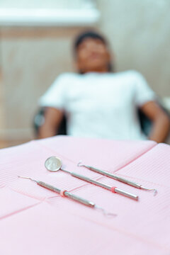 Dental tools ready for a pediatric patient check up