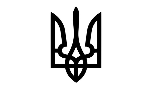 Ukrainian Trident Coat of Arms National Symbol Solid Black Vector