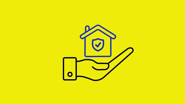 House insurance checked shield held in hand vector art