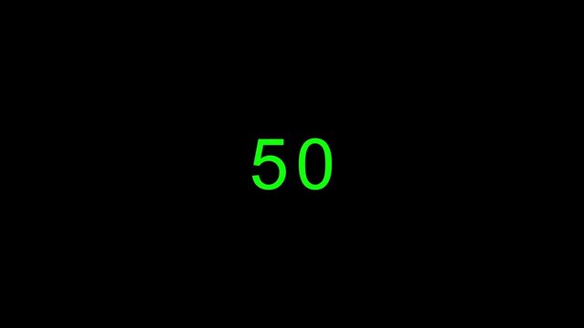 Number counter animation from 0 to 100   numbers on a black background, Animated counting Numbers from zero to hundred  with alpha channel, Counting number 4k motion animation 