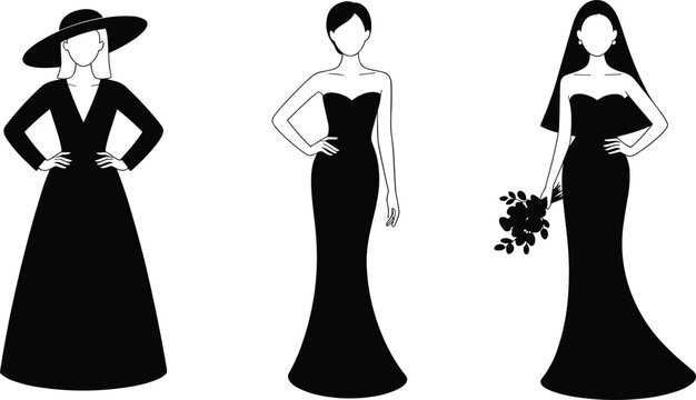 formal dress clip art Bridesmaid Silhouette Images – Browse 4,413 Stock Photos, Vectors, and Video All Mother Dress
