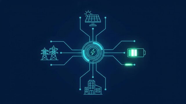 Universal Energy Network Diagraming Solar Battery and Grid Interaction Concept