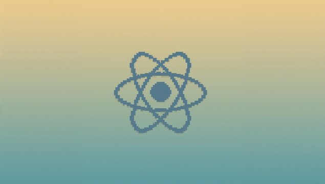 Abstract scientific atomic structure symbol on gradient background for education or research use