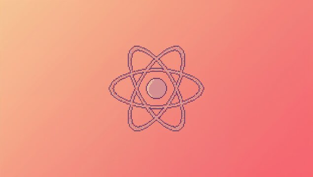 Minimalist Artistic Illustration of Atomic Structure on Soft Gradient Background