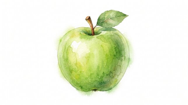green apple on a white background