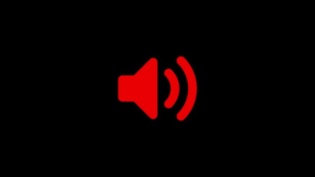 speaker icon animated on black background, Animation of speaker volume, Microphone, sound Voice animated with speaker icon. 
