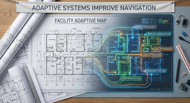 Adaptive Facility Map Schematics and Smart Navigation System Development