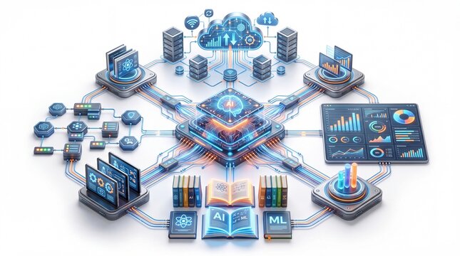 Artificial intelligence network with cloud servers and digital data